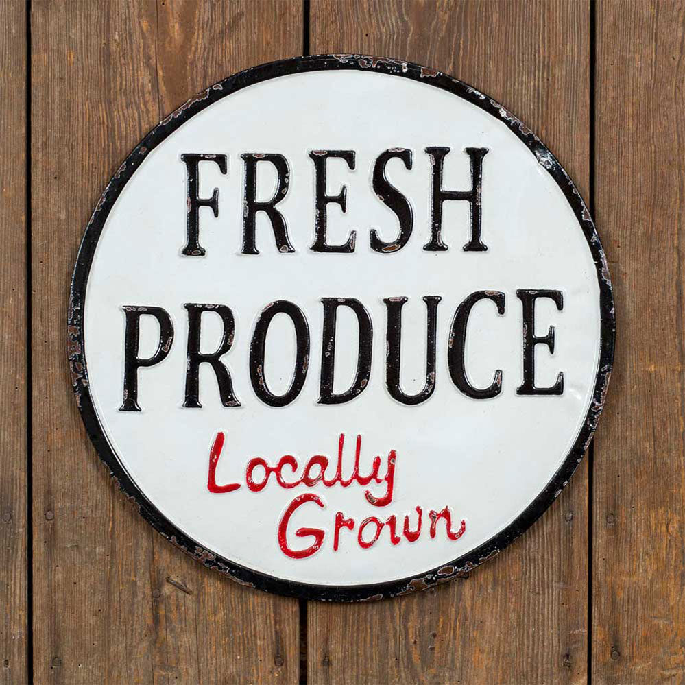 Fresh Produce Metal Sign - Bombay Mercantile