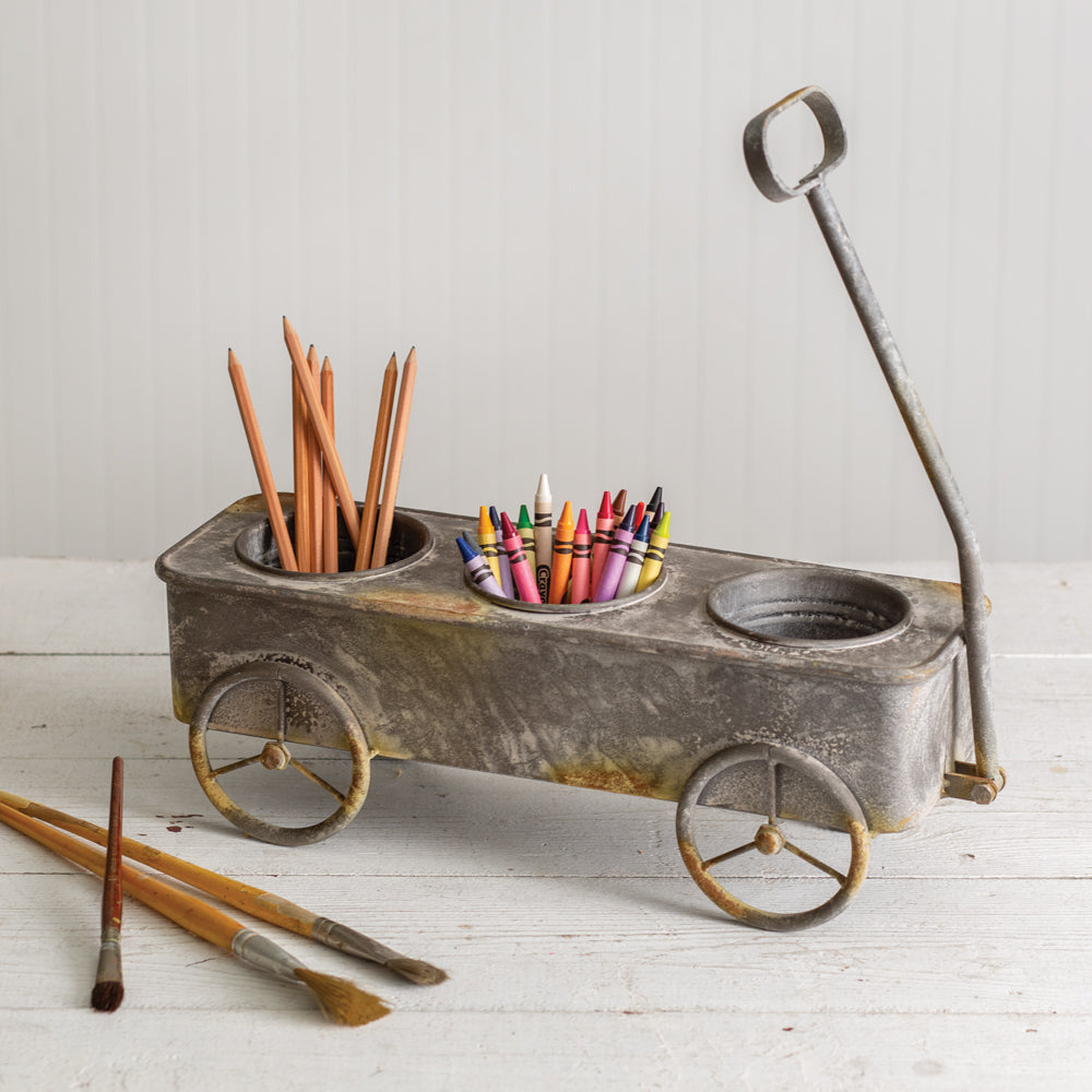 Divided Rusty Wagon Planter - Bombay Mercantile