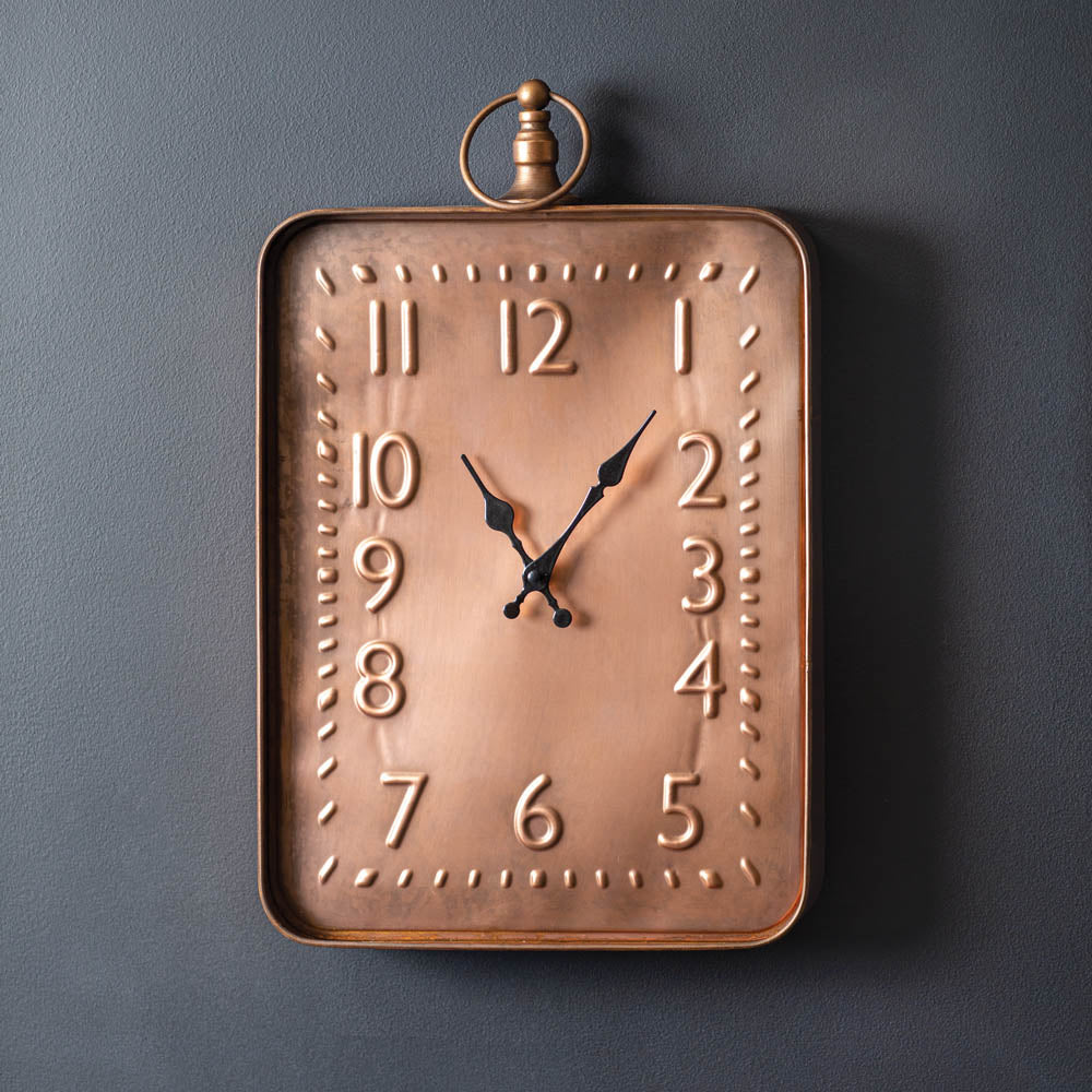 Copper Finish Wall Clock - Bombay Mercantile