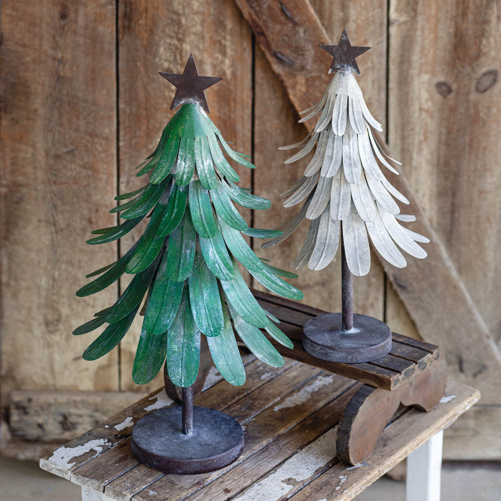 Set of Two Metal Christmas Trees - Bombay Mercantile
