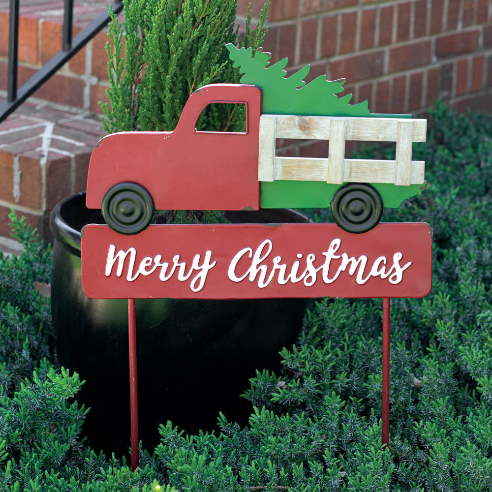 Christmas Truck Garden Stake - Bombay Mercantile