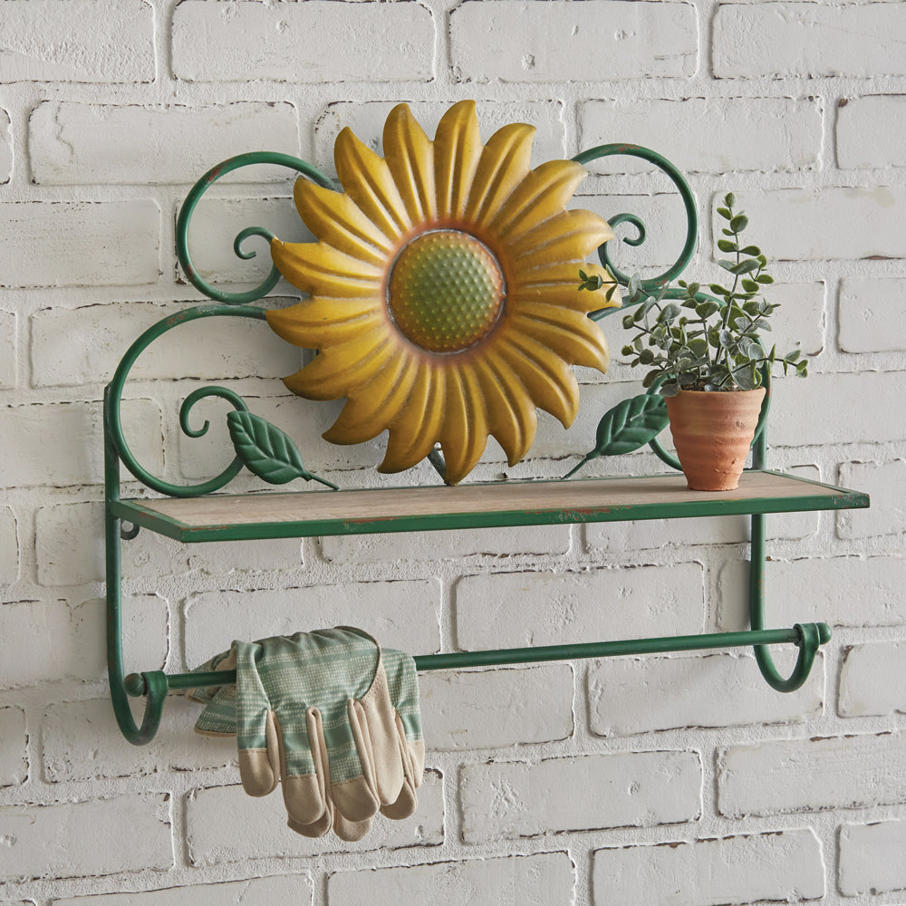 Sunflower Shelf and Towel Bar - Bombay Mercantile