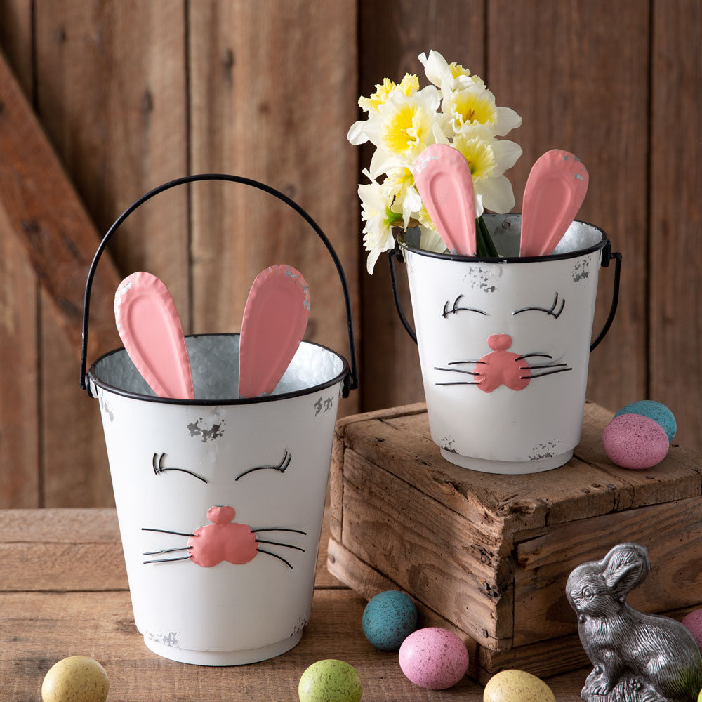 Set of Two Bunny Buckets - Bombay Mercantile