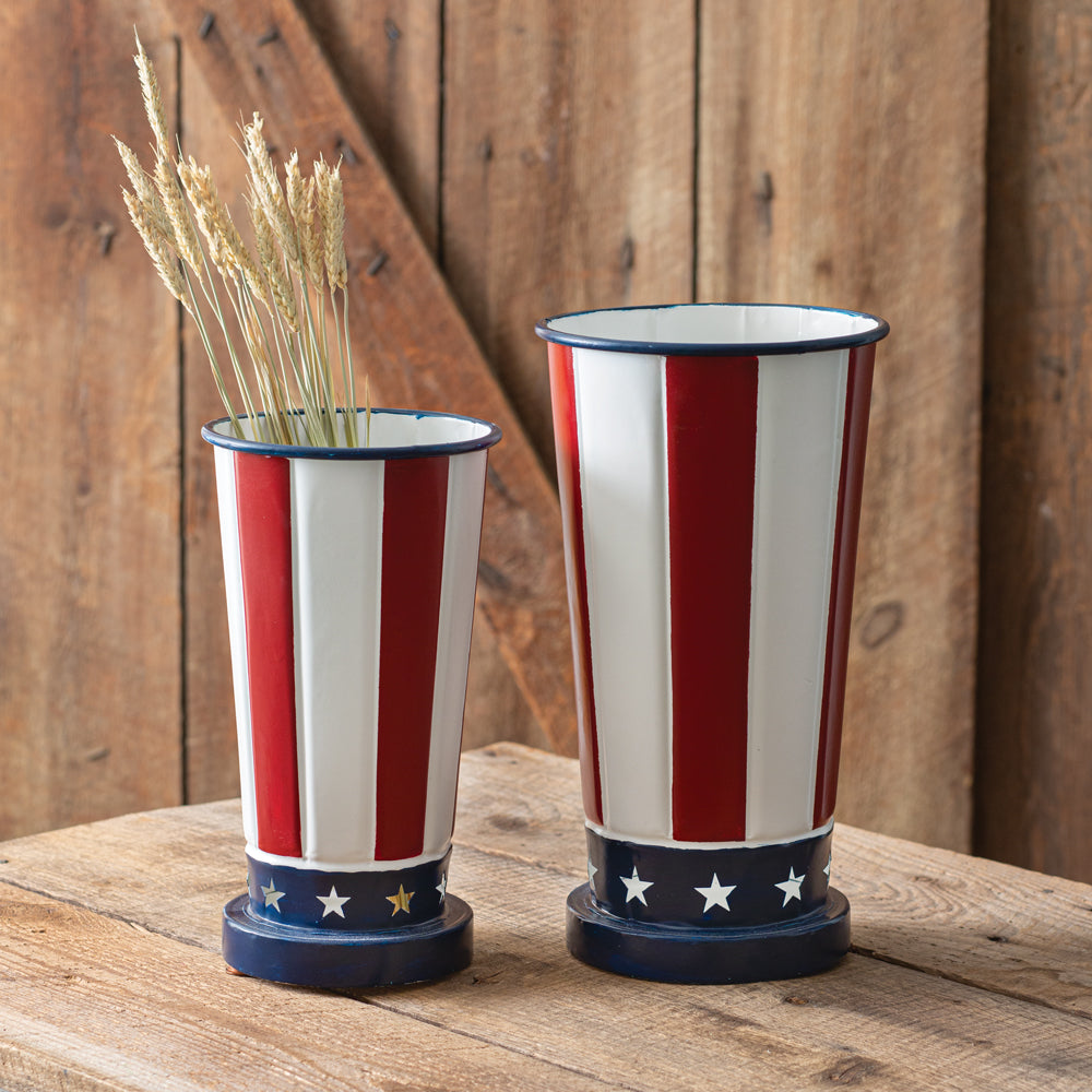 Set of Two Patriotic Vases - Bombay Mercantile
