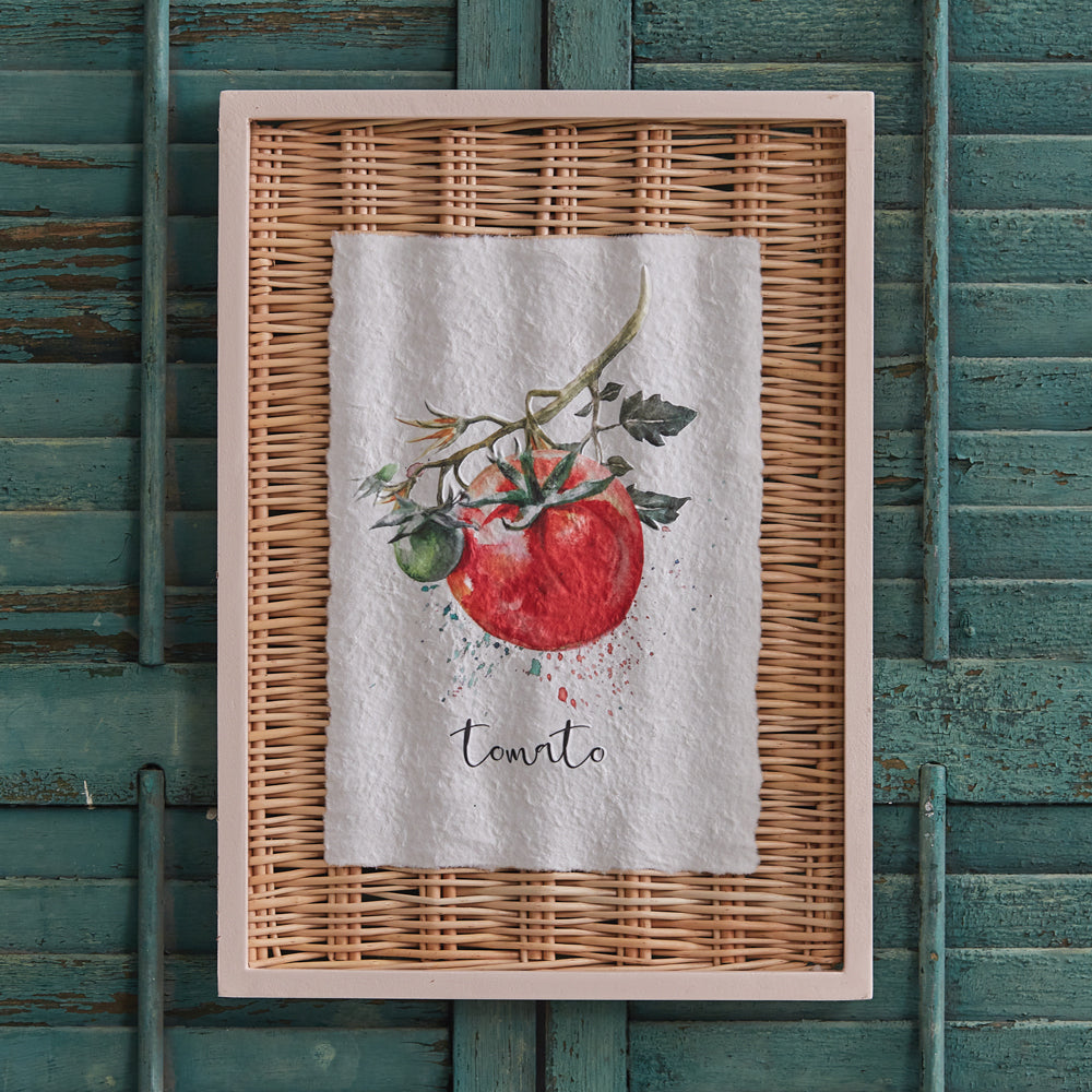 Framed Tomato Basket Art - Bombay Mercantile