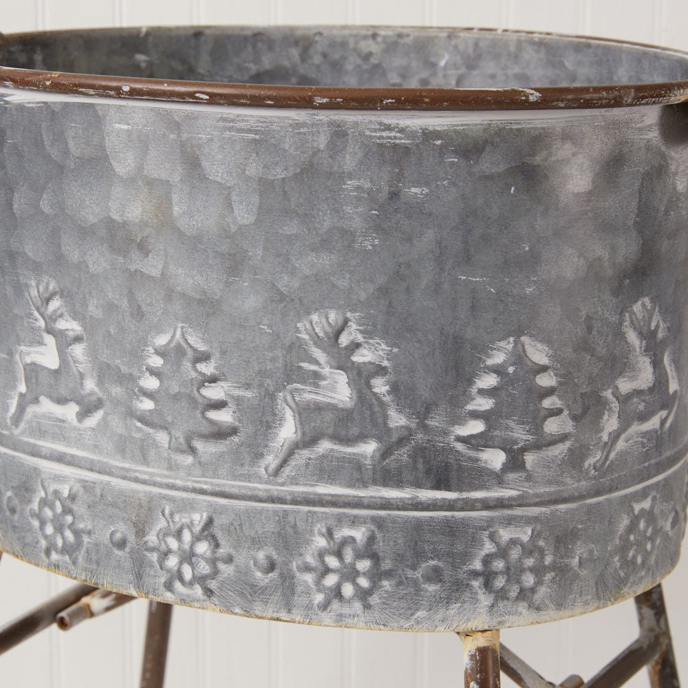 Set of Two Metal Reindeer Planters - Bombay Mercantile