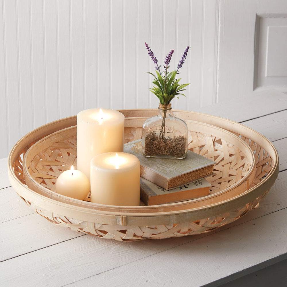 Set of Two Boho Tobacco Baskets - Bombay Mercantile
