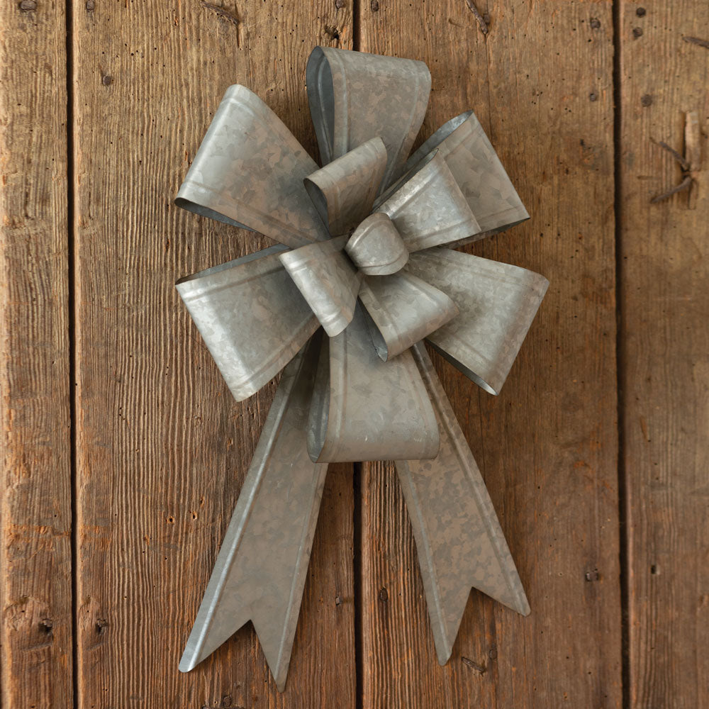 Oversized Galvanized Metal Bow - Bombay Mercantile
