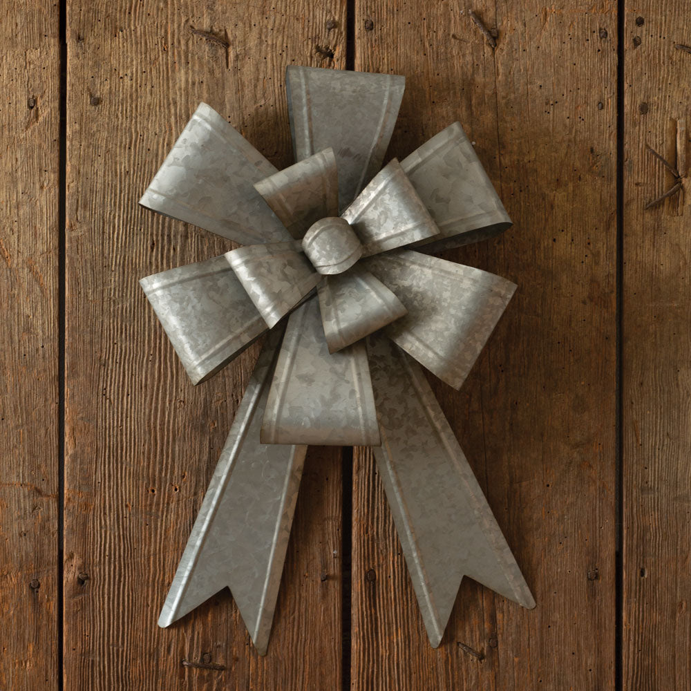Oversized Galvanized Metal Bow - Bombay Mercantile
