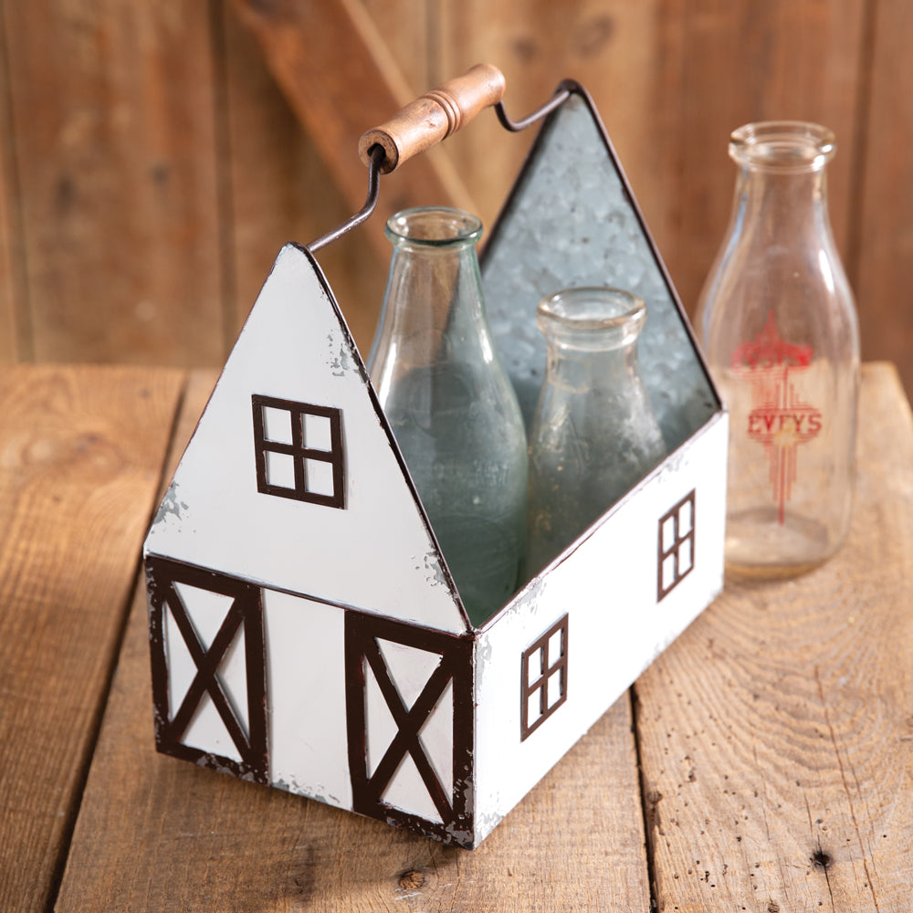 White Barn Metal Caddy - Bombay Mercantile