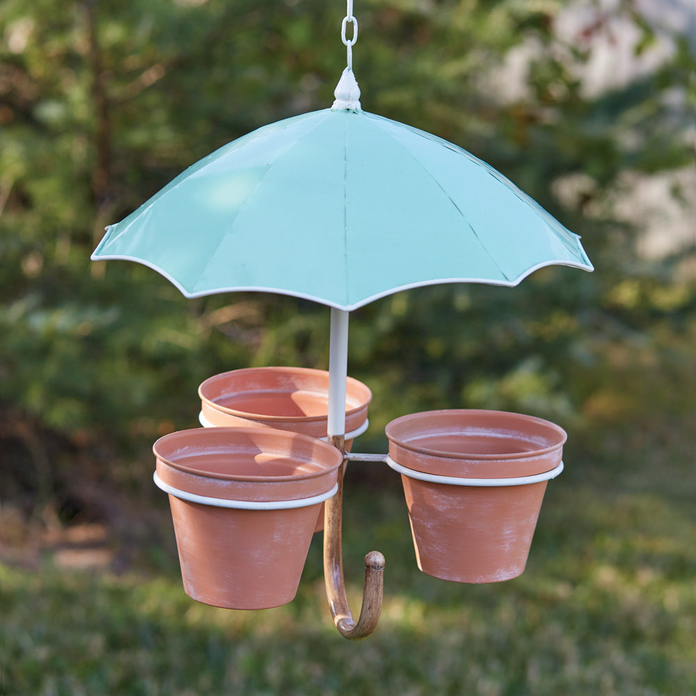 Hanging Umbrella Three Pot Planter - Bombay Mercantile