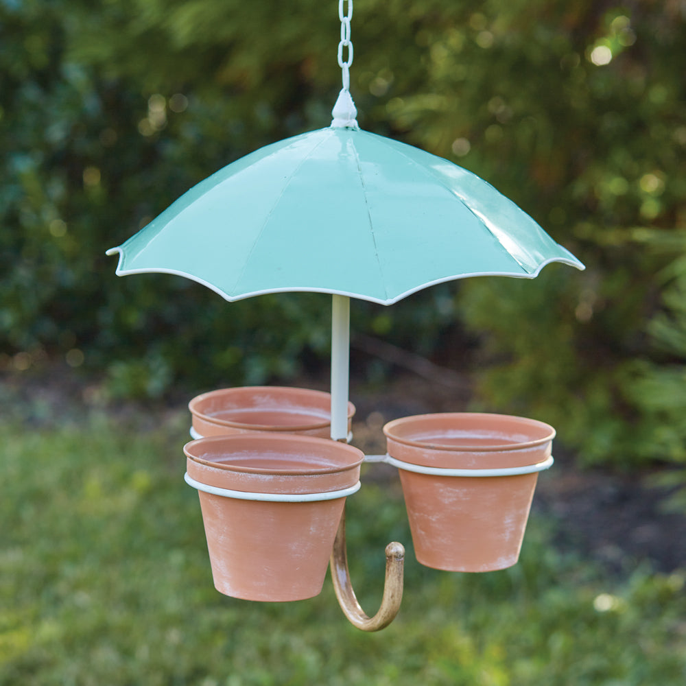 Hanging Umbrella Three Pot Planter - Bombay Mercantile