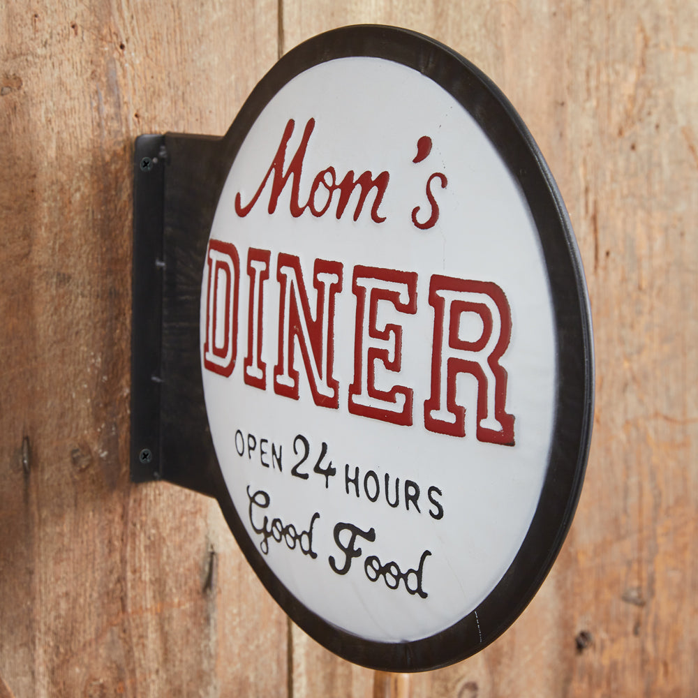 Mom's Diner Metal Wall Sign - Bombay Mercantile