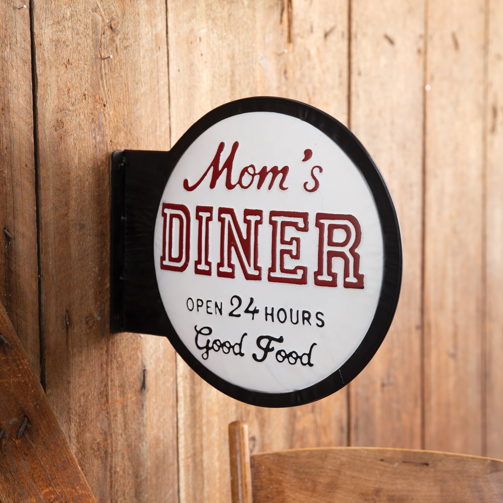 Mom's Diner Metal Wall Sign - Bombay Mercantile