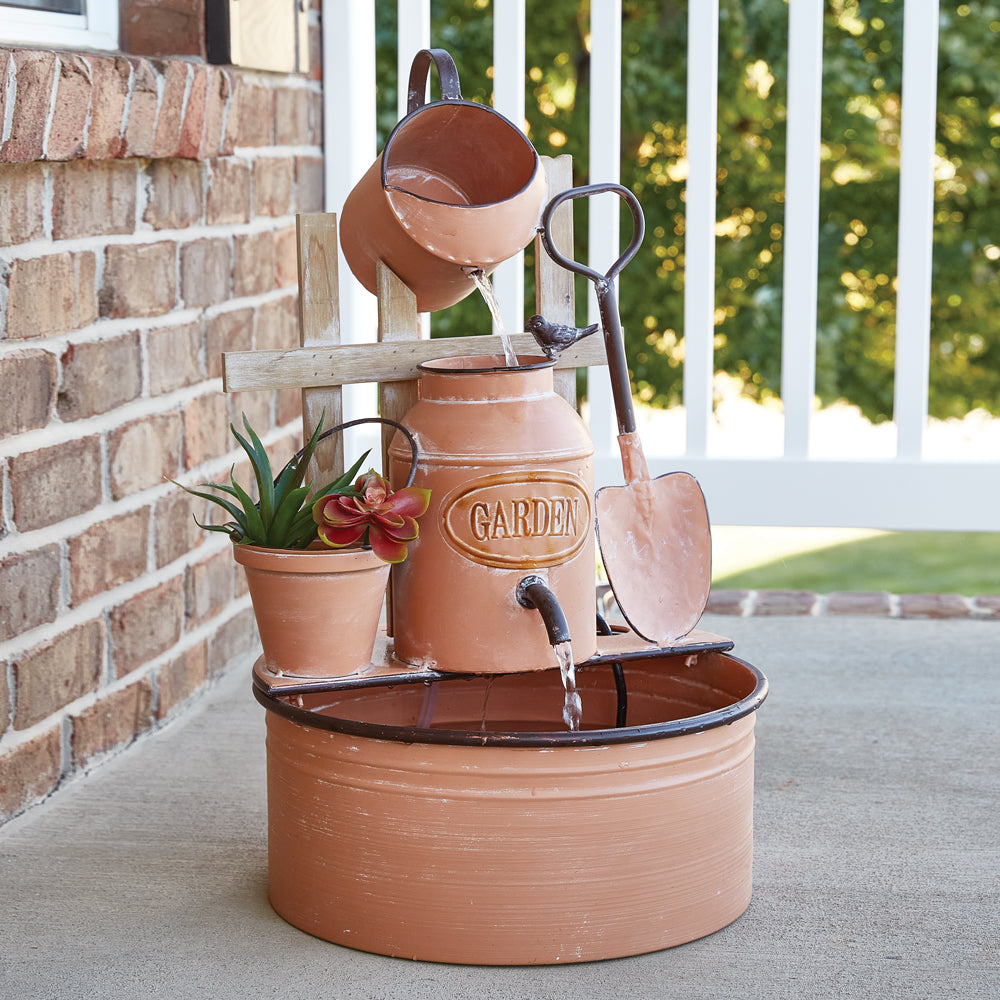 Garden Tools Metal Fountain - Bombay Mercantile
