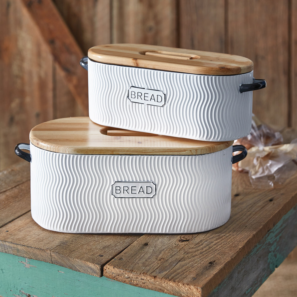 Set of Two Farmhouse Bread Boxes - Bombay Mercantile