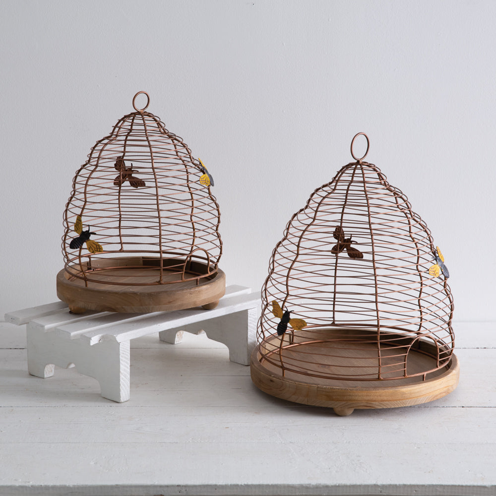 Set of Two Wire Beehive Cloches - Bombay Mercantile