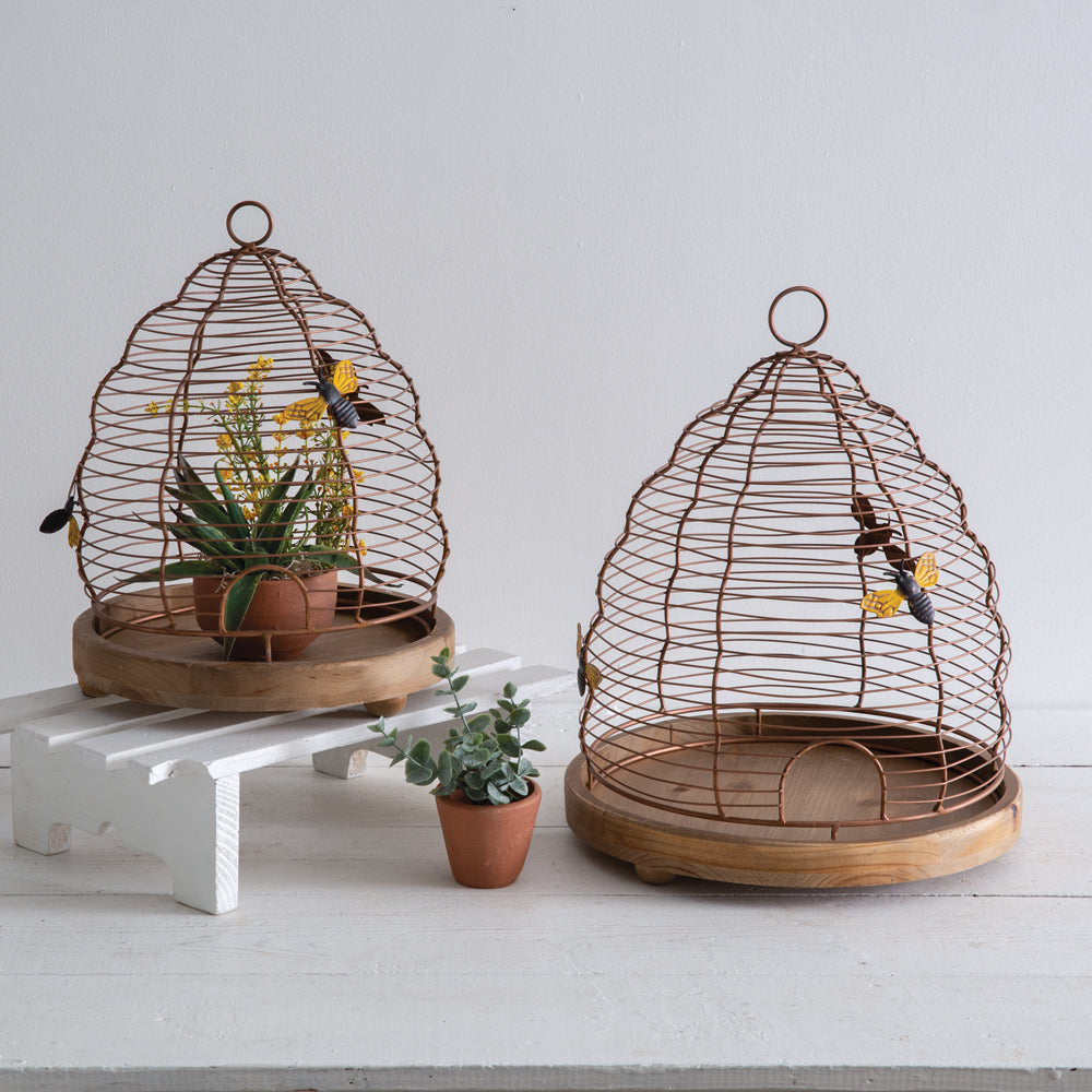 Set of Two Wire Beehive Cloches - Bombay Mercantile