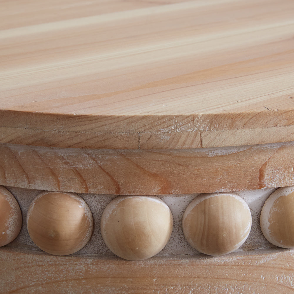 Beaded Round Side Table - Bombay Mercantile