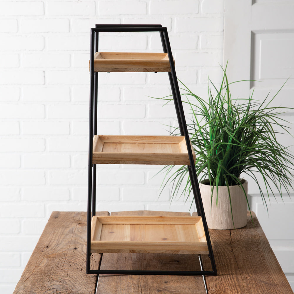 Three-Tier Leaning Display Shelf - Bombay Mercantile