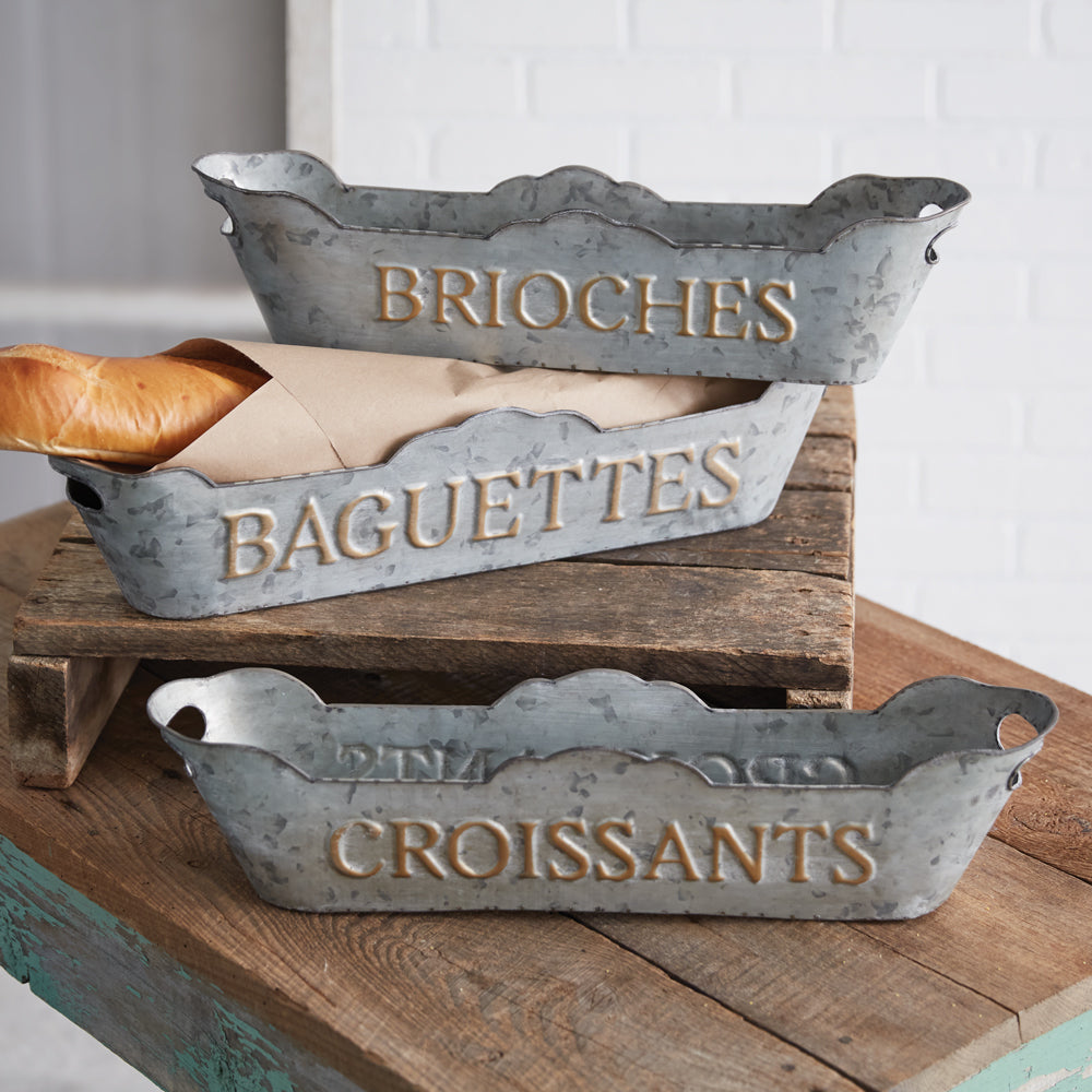 Set of Three French Baguette Bins - Bombay Mercantile