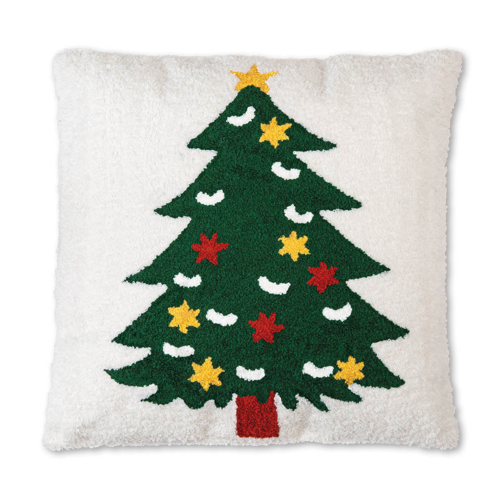 Christmas Tree Hooked Cotton Pillow - Bombay Mercantile