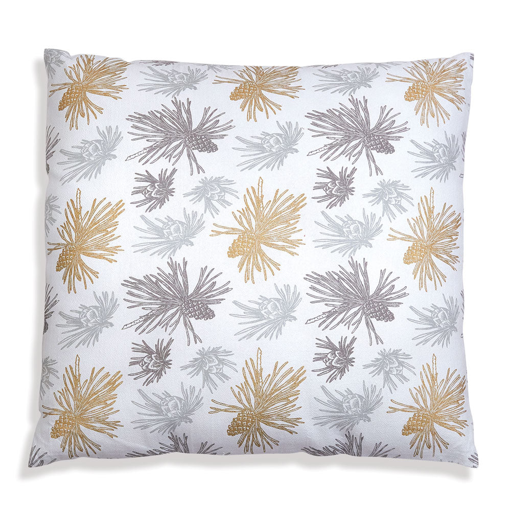 Gold and Silver Pine Bough Throw Pillow - Bombay Mercantile
