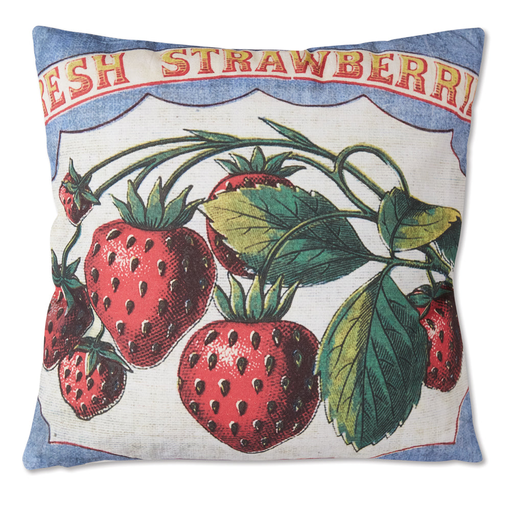 Fresh Strawberries Throw Pillow - Bombay Mercantile