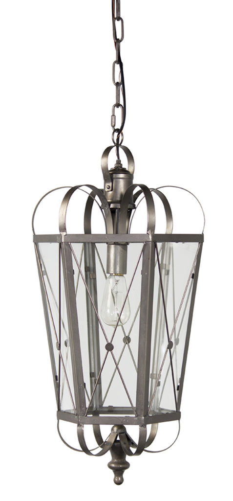 Tapered Silver hanging Lamp - Bombay Mercantile
