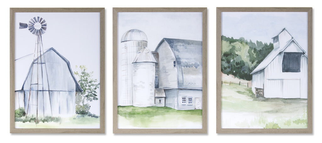 Set of 3, Framed Farm print - Bombay Mercantile