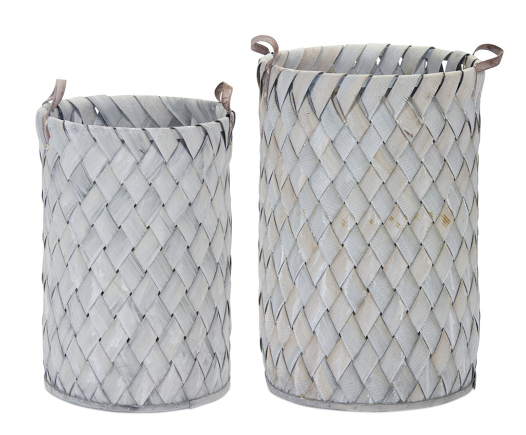 Set of 4 Grey Baskets - Bombay Mercantile
