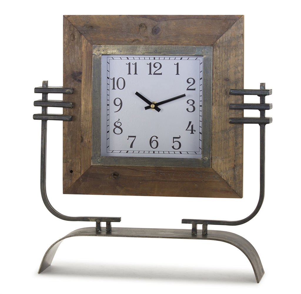 Square Clock on Stand - Bombay Mercantile