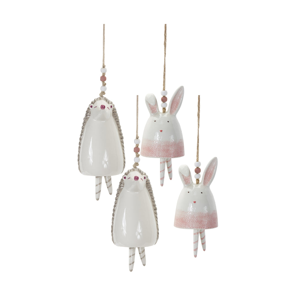 Set of 4 Bunny/ Hedgehog Bell - Bombay Mercantile