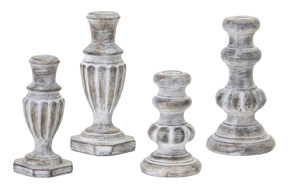 Set of 4, Resin Stone Candle holder - Bombay Mercantile