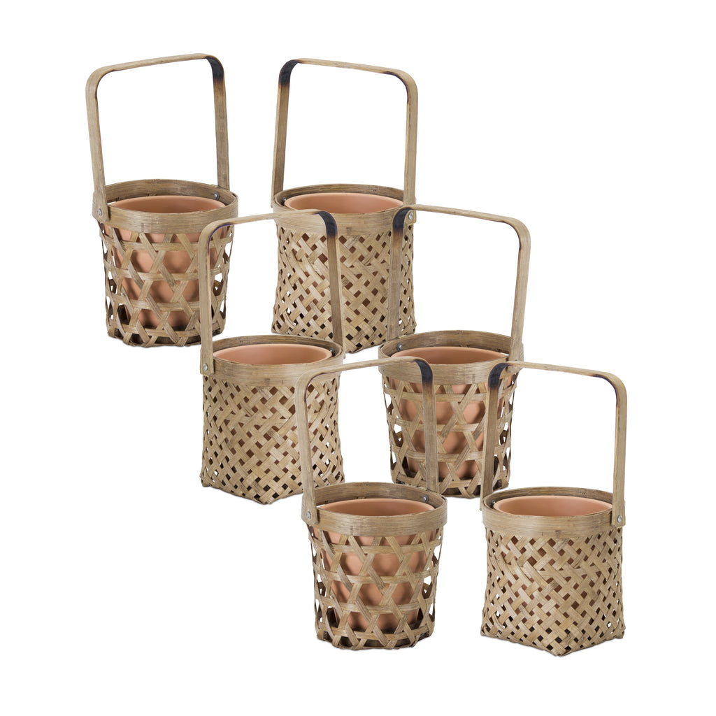 Set of 6, basket/ Pot Holder - Bombay Mercantile