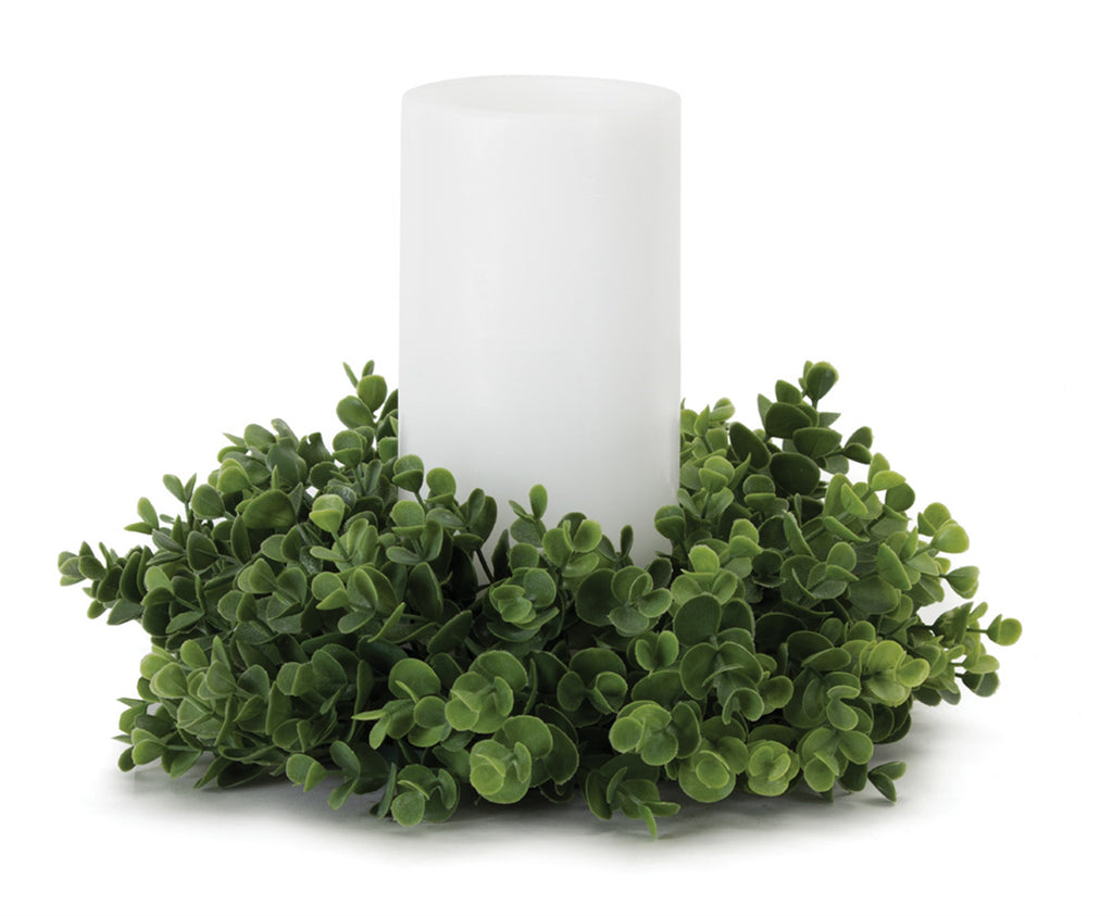 Set of 6 Eucalyptus candle ring - Bombay Mercantile