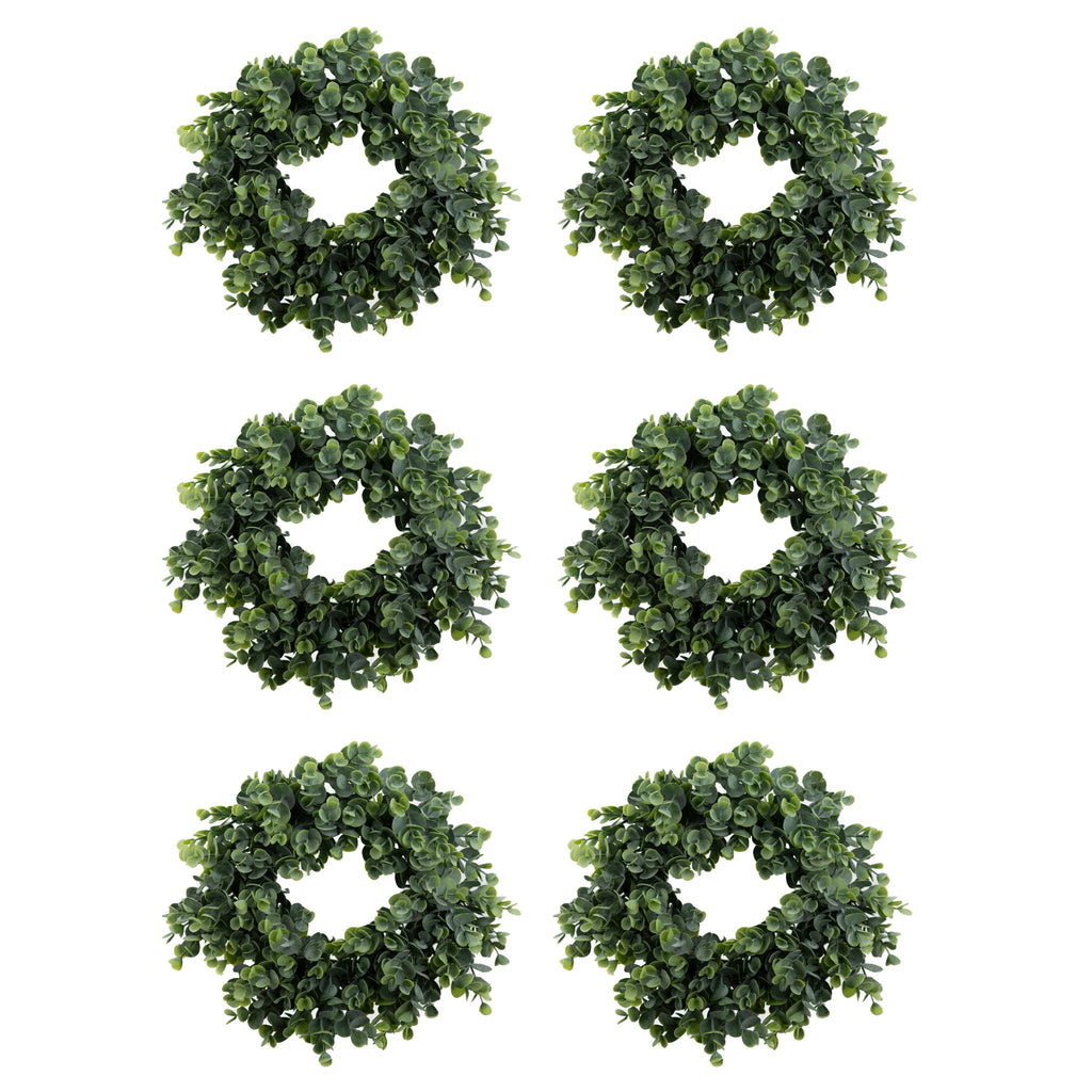 Set of 6 Eucalyptus candle ring - Bombay Mercantile