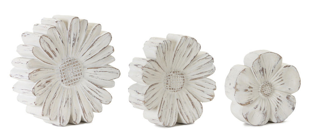 Set of 2 Resin/Stone Powder Flowers - Bombay Mercantile