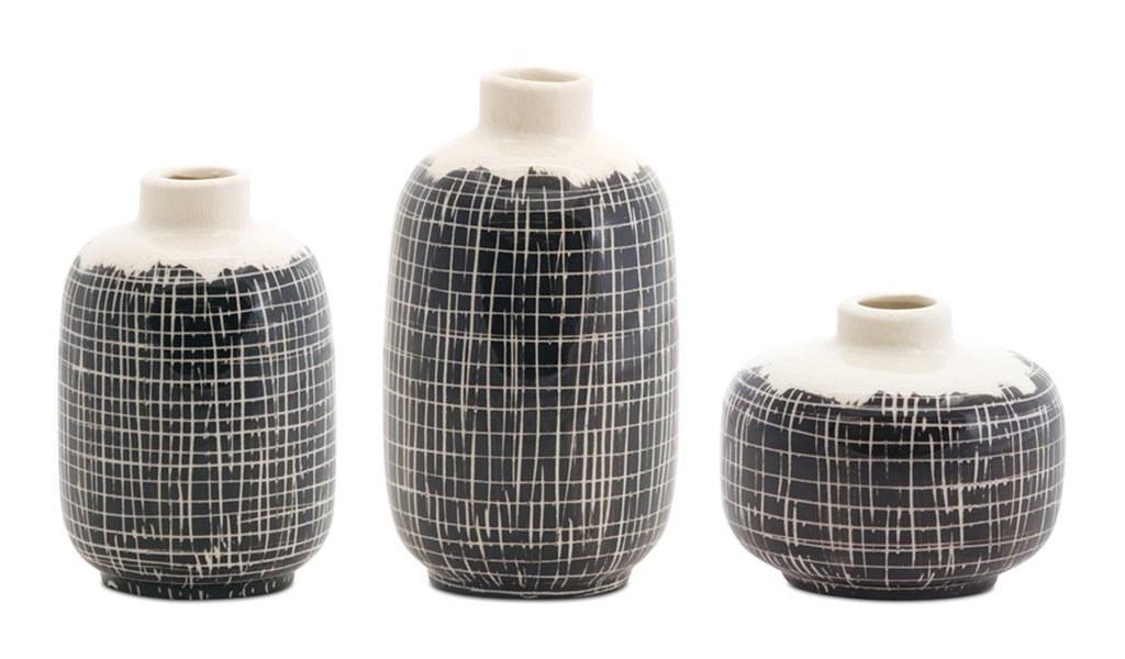 Black Mini Vase, set of 6 - Bombay Mercantile