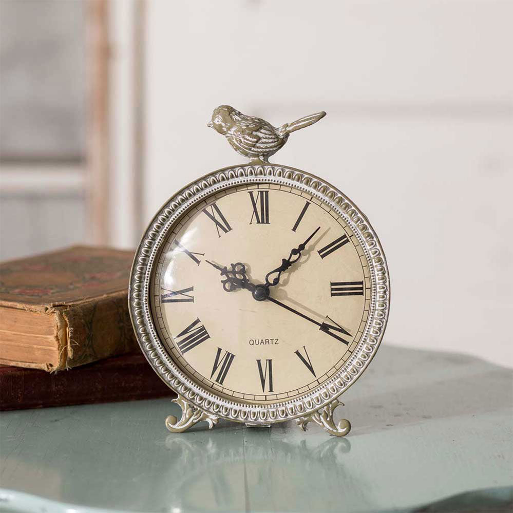 Perched Songbird Tabletop Clock - Bombay Mercantile