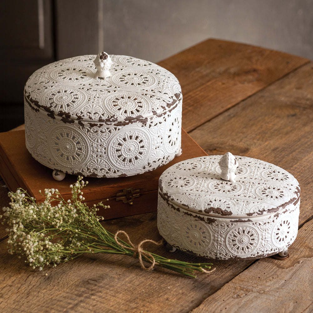 Set of Two Vintage Trinket Boxes - Bombay Mercantile