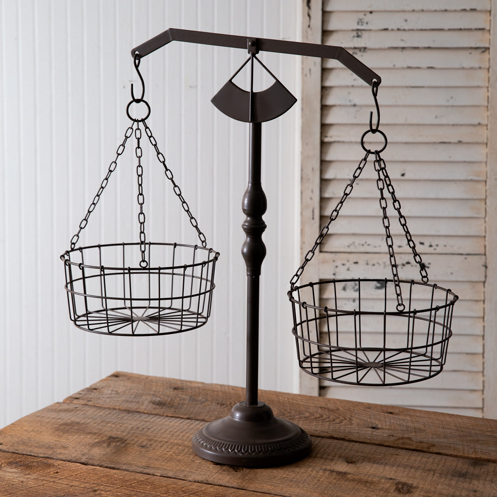 Tabletop Balance Scale with Baskets - Bombay Mercantile