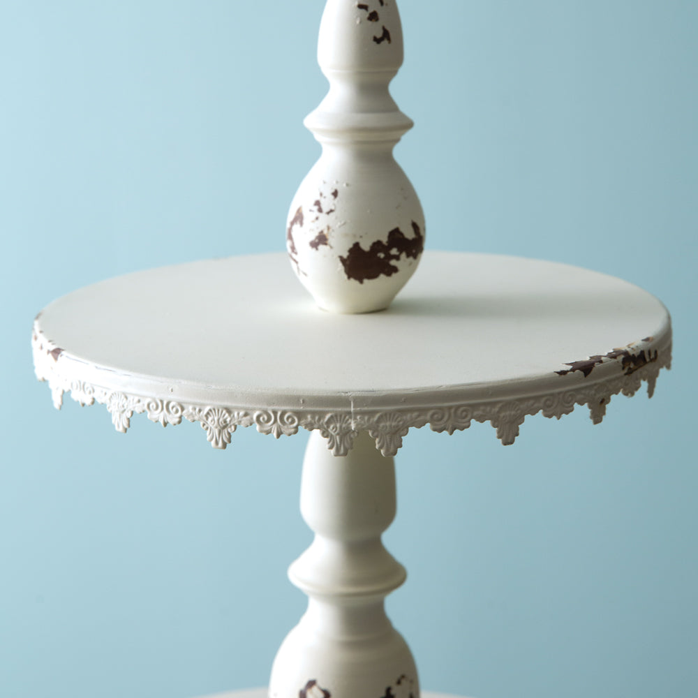 Three-Tier Feminine Farmhouse Display Stand - Bombay Mercantile