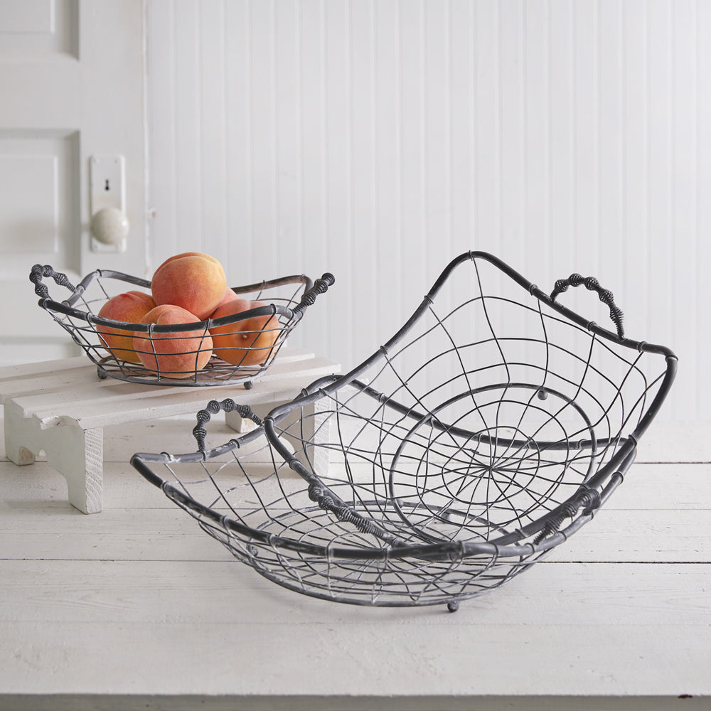 Set of Three French Country Wire Baskets - Bombay Mercantile