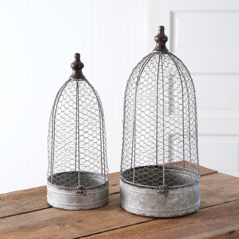 Set of Two Chicken Wire Cloches - Bombay Mercantile