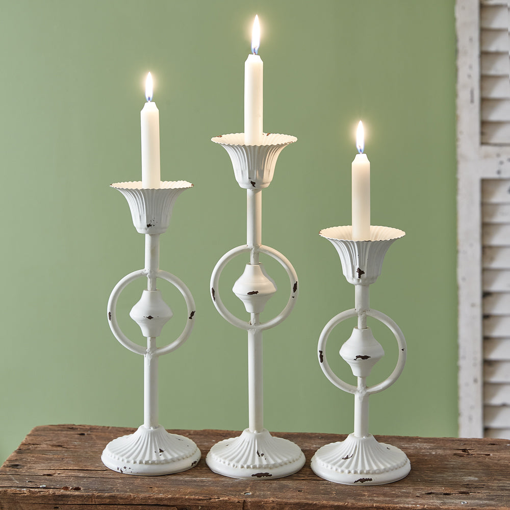 Set of Three Evelyn Taper Candle Holders - Bombay Mercantile
