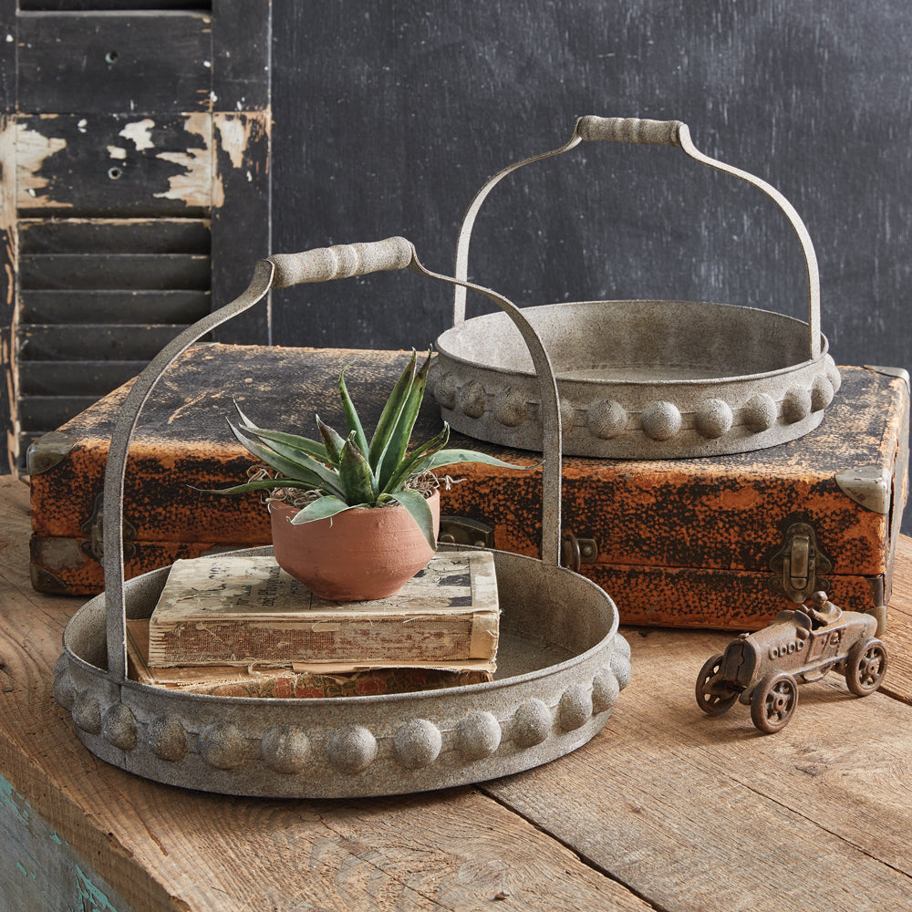 Set of Two Stone Gardens Trays - Bombay Mercantile