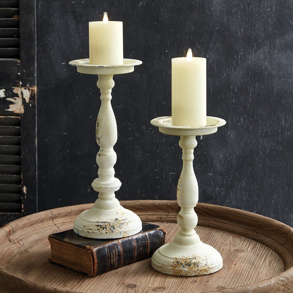 Set of Two Cressida Pillar Candle Holders - Bombay Mercantile