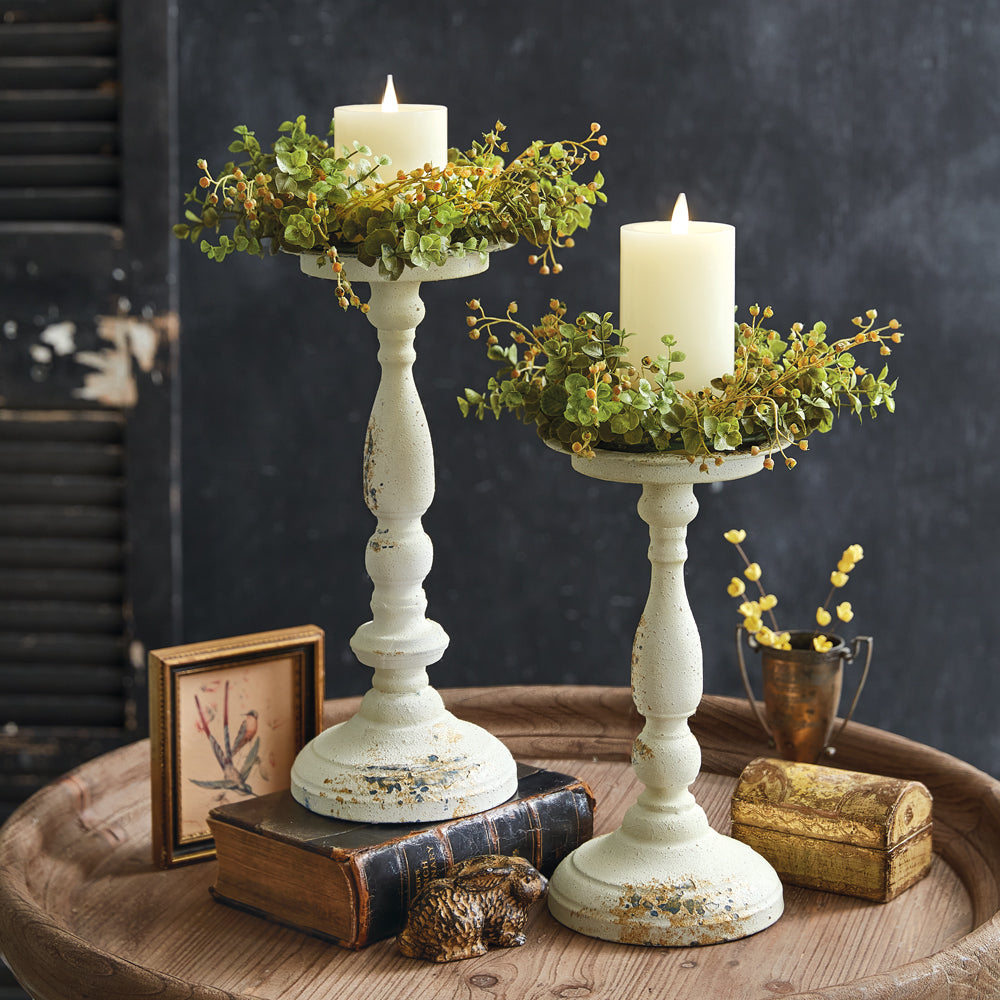 Set of Two Cressida Pillar Candle Holders - Bombay Mercantile