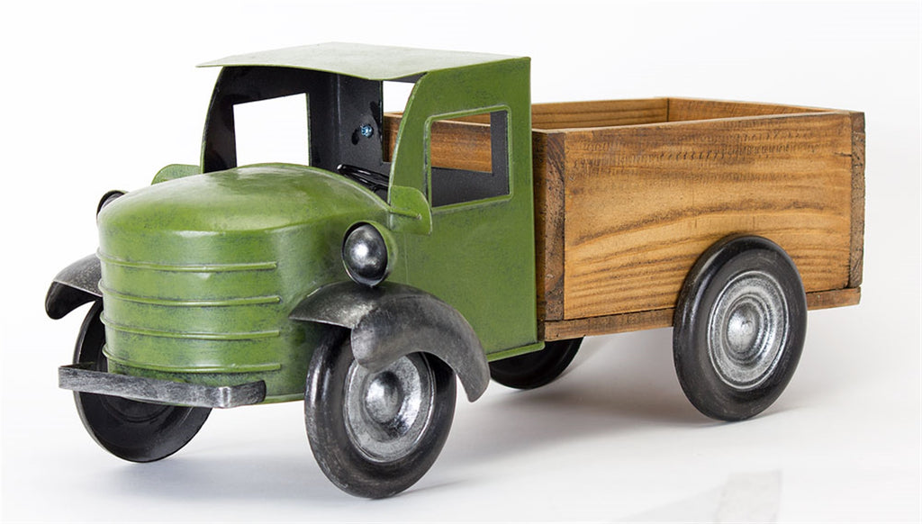 Wood and Iron Green Truck - Bombay Mercantile